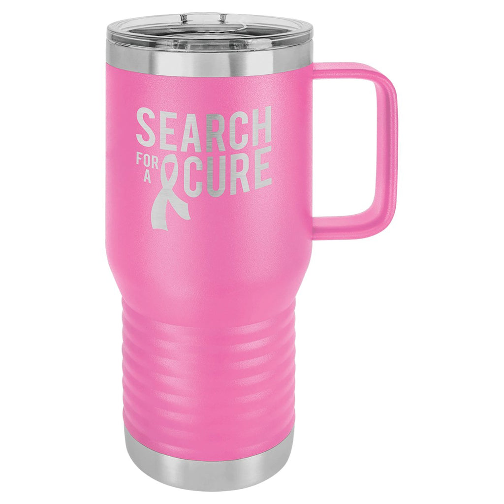 Travel Mug w/Handle & Slider Lid 20oz -Polar Camel Pink at Artisan Branding Company