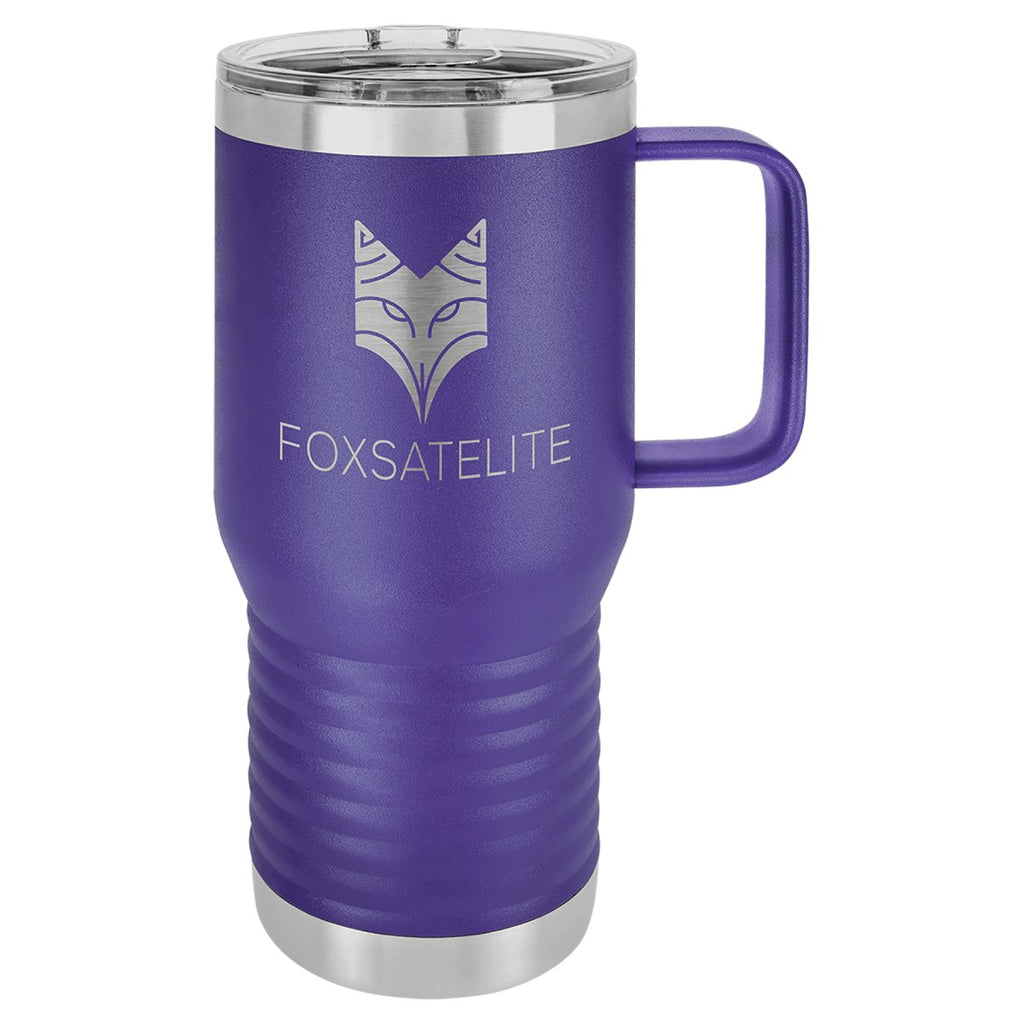 Travel Mug w/Handle & Slider Lid 20oz -Polar Camel Purple at Artisan Branding Company