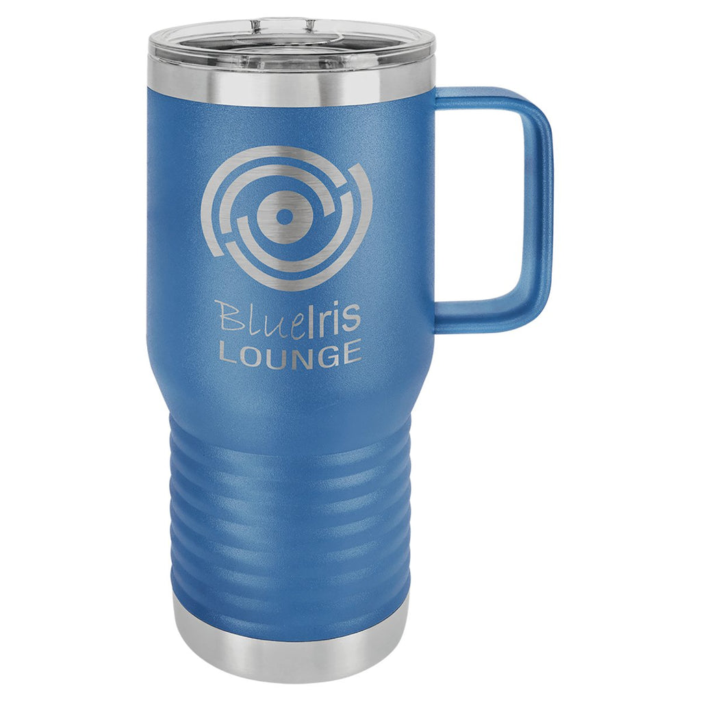 Travel Mug w/Handle & Slider Lid 20oz -Polar Camel Royal Blue at Artisan Branding Company