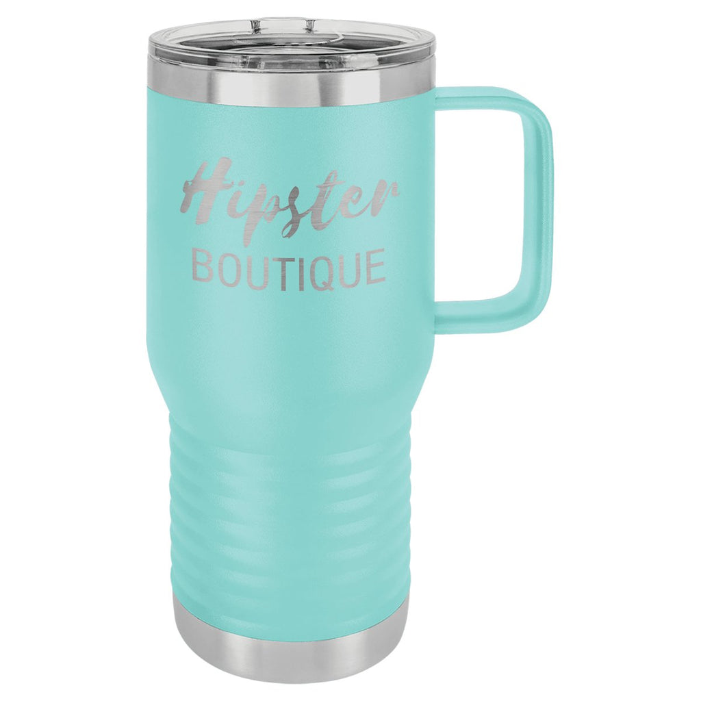 Travel Mug w/Handle & Slider Lid 20oz -Polar Camel Teal at Artisan Branding Company