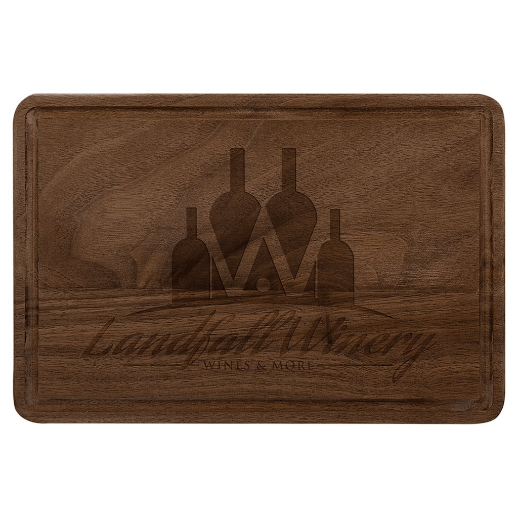 Walnut Cutting Board w/Drip Ring 9" x 6" at Artisan Branding Company