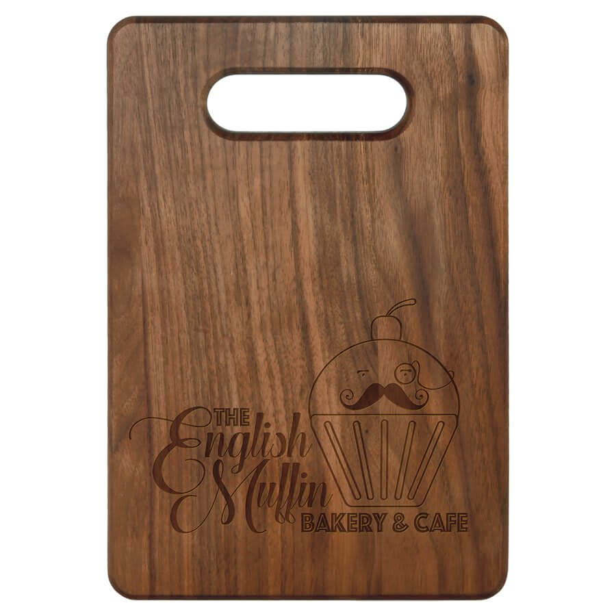 Walnut Cutting Board w/Handle 9" x 6" at Artisan Branding Company