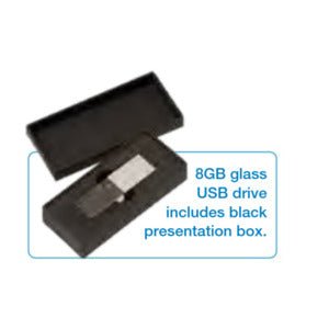 White LED USB Flash Drive 8GB -Glass at Artisan Branding Company